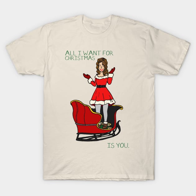 Mariah Carey - All I want for Christmas is you T-Shirt by JennyGreneIllustration